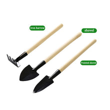 Load image into Gallery viewer, 3Pcs Mini Shovel Rake Set Shovel for Plants Bonsai Tools Garden Mini Hand Tools Miniature Planting Set Wooden Handle Spade Set
