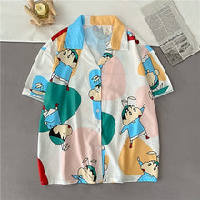 Load image into Gallery viewer, EBAIHUI 2021 New Arrival Summer Women&#39;s Shirts Japanese Cartoon Print Camisas Mujer Half Sleeve Casual Beach Style Shirt Top
