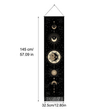 Load image into Gallery viewer, Moon Phase Tapestry Wall Hanging Lunar Eclipse Cycle Tassel Carpet Sun Moon Tapestries Bohemian Psychedelic Wall Decoration
