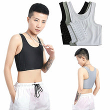 Load image into Gallery viewer, Casual Breathable Buckle Short Chest Breast Binder Vest Tops Chest Binder Underwear Tank Tops Bandage Breathable Side Hook
