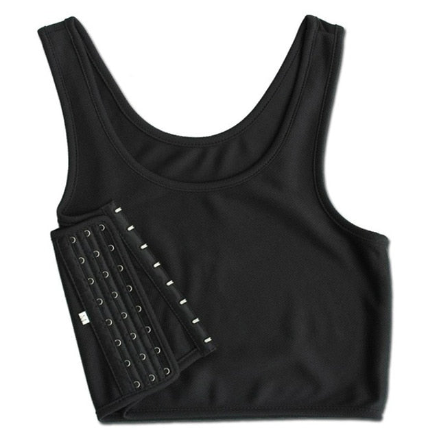 Casual Breathable Buckle Short Chest Breast Binder Vest Tops Chest Binder Underwear Tank Tops Bandage Breathable Side Hook