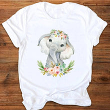 Load image into Gallery viewer, Women Graphic Cartoon Cat Animal Flower Fashion Printing 90s Style Print Clothes Lady Tees Tops Female T Shirt Womens T-Shirt
