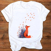 Load image into Gallery viewer, Women Graphic Cartoon Cat Animal Flower Fashion Printing 90s Style Print Clothes Lady Tees Tops Female T Shirt Womens T-Shirt
