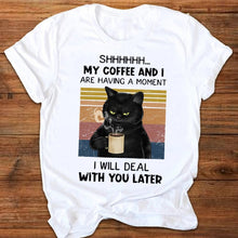 Load image into Gallery viewer, Women Graphic Cartoon Cat Animal Flower Fashion Printing 90s Style Print Clothes Lady Tees Tops Female T Shirt Womens T-Shirt
