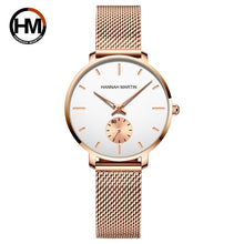 Load image into Gallery viewer, 2021 New Japan Small Seconds Dial Quartz Movement Fashion Watch Waterproof Simple Women Gold Mesh Belt Top Brand Ladies Watches
