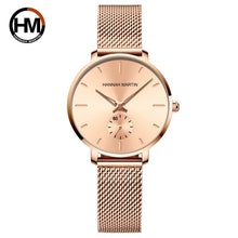 Load image into Gallery viewer, 2021 New Japan Small Seconds Dial Quartz Movement Fashion Watch Waterproof Simple Women Gold Mesh Belt Top Brand Ladies Watches
