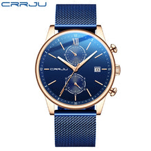 Load image into Gallery viewer, 2021 Watches Mens CRRJU Top Brand Stainless Steel Waterproof Clocks Men Watch Military Diving Quartz WristWatch Chronograph
