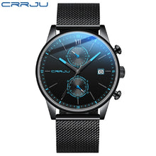 Load image into Gallery viewer, 2021 Watches Mens CRRJU Top Brand Stainless Steel Waterproof Clocks Men Watch Military Diving Quartz WristWatch Chronograph
