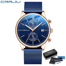 Load image into Gallery viewer, 2021 Watches Mens CRRJU Top Brand Stainless Steel Waterproof Clocks Men Watch Military Diving Quartz WristWatch Chronograph
