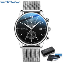 Load image into Gallery viewer, 2021 Watches Mens CRRJU Top Brand Stainless Steel Waterproof Clocks Men Watch Military Diving Quartz WristWatch Chronograph
