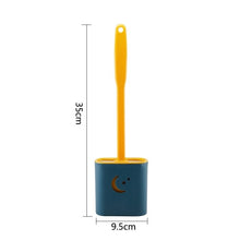 Load image into Gallery viewer, Toilet Brush Wc Gap Brush with Holder Silicone Toilet Brush Hanging Type Flat Head Flexible Bristles Brush Bathroom Accessories
