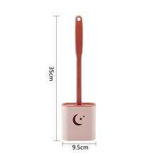 Load image into Gallery viewer, Toilet Brush Wc Gap Brush with Holder Silicone Toilet Brush Hanging Type Flat Head Flexible Bristles Brush Bathroom Accessories
