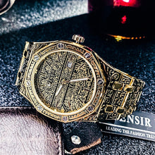 Load image into Gallery viewer, 2021FENSIR Luxury Designer Brand Relief Corrosion Surface Creative Carving Stainless Steel Fashion Men&#39;s Quartz Watch
