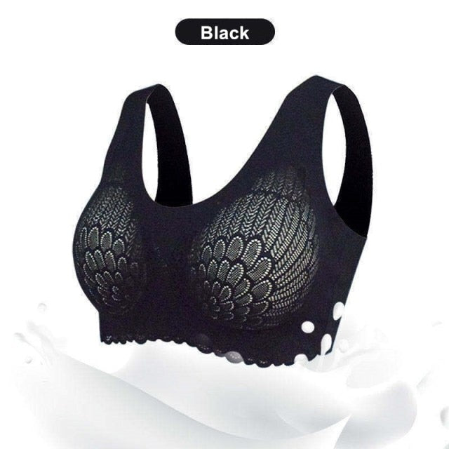 Sexy Lace Latex Bras Seamless Push Up Lingerie Underwear Fashion Sport Bra Comfortable Vest Bralette Sleep Bra