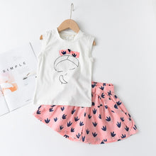 Load image into Gallery viewer, Menoea Girls Sets New Spring Summer Floral Children Sleeveless T-shirt+Solid Shorts 2PCS Kids Suit Fashion 3-7T Children Clothes
