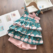 Load image into Gallery viewer, Menoea Girls Sets New Spring Summer Floral Children Sleeveless T-shirt+Solid Shorts 2PCS Kids Suit Fashion 3-7T Children Clothes
