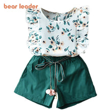 Load image into Gallery viewer, Bear Leader Girls Sets New Summer Floral Children Sleeveless T-shirt Solid Shorts 2PCS Kids Suit Fashion 3-7T Children Clothes
