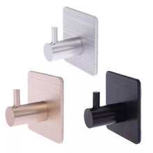 Load image into Gallery viewer, Self Adhesive Aluminum Key Holder Home Kitchen Wall Door Hook Clothes Bags Kitchen Towel Hooks Hanger Bathroom Rack Hooks
