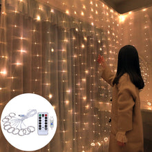 Load image into Gallery viewer, Christmas Decoration for Home 3m Curtain String Light Flash Fairy Garland Home decor Wedding Decoration 2021 Happy New Year
