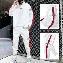 Load image into Gallery viewer, 2021 Casual Men&#39;s Sets Patchwork Hip Hop College Style Korean Style 2Piece Streetwear Fitness Male Tracksuit Chinese Size XS-3XL
