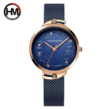 Load image into Gallery viewer, 2021New Hot Sale Women&#39;s Watch Luxury Fashion Rhinestone Embossed Rose Gold Mesh Belt Japanese Movement Waterproof Quartz Watch
