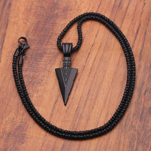 Load image into Gallery viewer, Men&#39;s Design Matte Black Long Necklace with Arrow Pendant Jewelry Chain Hip Hop Punk Rock Christmas Halloween Gift For Men Wome
