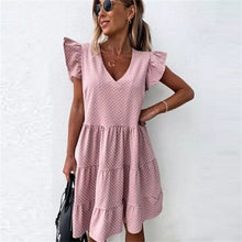 Load image into Gallery viewer, Summer Dress 2021 Women Ruffle Spring  Street Sexy Casual Slim Thin Beach Party O Neck Mini Polka Dot Dress Vestidos De Fiesta
