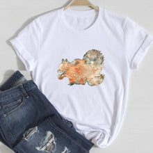 Load image into Gallery viewer, JKLPOLQ Summer Women&#39;s T-shirt Flowers Owl Animal Cartoon Clothes Lady Tops Woman Vintage Graphic Female Casual Tee
