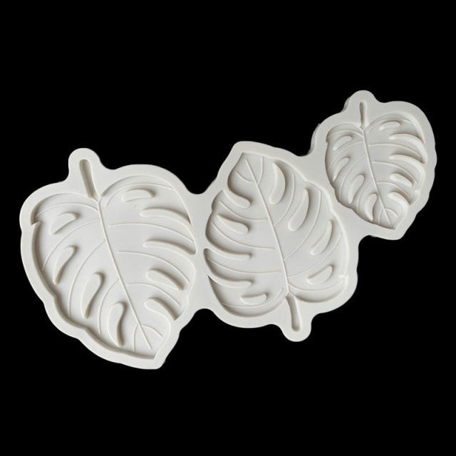 Tropical Theme Palm Leaves Banana Leaf Fondant Tools Gummy Silicone Molds Cake Decorating Mould Gumpaste Craft Baking Pan