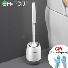 Load image into Gallery viewer, SAVTON Toilet Brush Sets Silicone Wall Hanging Household Floor Cleaning Bathroom Accessories Soft Bristles Durable
