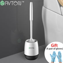 Load image into Gallery viewer, SAVTON Toilet Brush Sets Silicone Wall Hanging Household Floor Cleaning Bathroom Accessories Soft Bristles Durable
