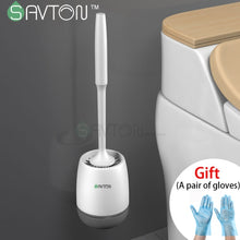 Load image into Gallery viewer, SAVTON Toilet Brush Sets Silicone Wall Hanging Household Floor Cleaning Bathroom Accessories Soft Bristles Durable
