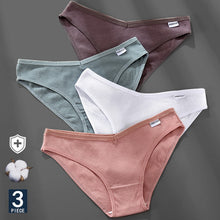 Load image into Gallery viewer, M-4XL Cotton Panties Female Underpants Sexy Panties for Women Briefs Underwear Plus Size Pantys Lingerie 3PCS/Set 6 Solid Color
