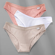 Load image into Gallery viewer, M-4XL Cotton Panties Female Underpants Sexy Panties for Women Briefs Underwear Plus Size Pantys Lingerie 3PCS/Set 6 Solid Color
