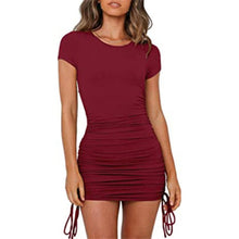 Load image into Gallery viewer, Summer Party Basic Dresses Ladies Short sleeve Womens Solid Bodycon Stretch Mini Dress O Neck Casual Slim Pencil Short Vestido
