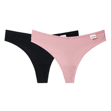 Load image into Gallery viewer, S-XL Pure Cotton Panties Ladies Sexy Panties Ladies Cotton Oversized Ladies Thong 2 Pieces/set Of Solid Color Panties
