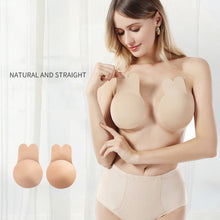 Load image into Gallery viewer, Women Push Upsticky Bra Silicone Strapless Invisible Bra Reusable Sticky Breast Lift Up Tape Kawaii Rabbit Bra Pads
