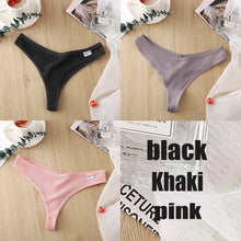 Load image into Gallery viewer, 3PCS/Set Women&#39;s Panties G-string Thong Cotton Underwear Sexy Panties Female Underpants 6 Solid Color Pantys Intimates Lingerie
