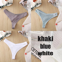 Load image into Gallery viewer, 3PCS/Set Women&#39;s Panties G-string Thong Cotton Underwear Sexy Panties Female Underpants 6 Solid Color Pantys Intimates Lingerie
