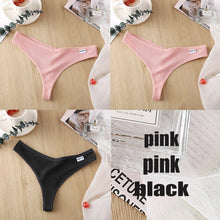 Load image into Gallery viewer, 3PCS/Set Women&#39;s Panties G-string Thong Cotton Underwear Sexy Panties Female Underpants 6 Solid Color Pantys Intimates Lingerie
