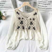 Load image into Gallery viewer, EBAIHUI Early Spring 2021 New Lace Hollowed-out Shirts Embroidery Chiffon Blouse Women&#39;s Fashion Top Button Summer Elegant Shirt
