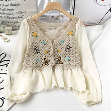 Load image into Gallery viewer, EBAIHUI Early Spring 2021 New Lace Hollowed-out Shirts Embroidery Chiffon Blouse Women&#39;s Fashion Top Button Summer Elegant Shirt
