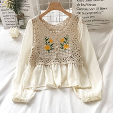 Load image into Gallery viewer, EBAIHUI Early Spring 2021 New Lace Hollowed-out Shirts Embroidery Chiffon Blouse Women&#39;s Fashion Top Button Summer Elegant Shirt
