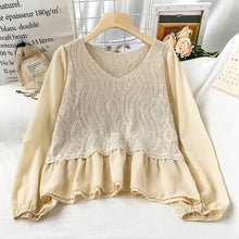 Load image into Gallery viewer, EBAIHUI Early Spring 2021 New Lace Hollowed-out Shirts Embroidery Chiffon Blouse Women&#39;s Fashion Top Button Summer Elegant Shirt
