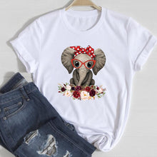 Load image into Gallery viewer, JKLPOLQ Women&#39;s T-shirt 2021 Anime Animal Graphics Cartoon Clothes Lovers Tops Woman Painted printing Vintage Female Casual Tee
