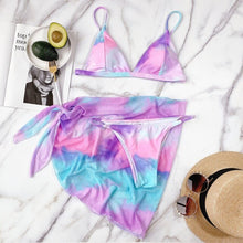 Load image into Gallery viewer, 2021 Summer Women&#39;s Swimwear Push Up Separate Sexy Colorful Print Micro Bikini Dress Set Bathing Suits Swimsuits Woman Clothes
