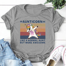 Load image into Gallery viewer, Aunticorn Like A Normal Aunt But More Awesome T-Shirt Ladies S-3Xl New Trends Tee Shirt Kawaii Style Tops Summer Clothes
