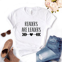 Load image into Gallery viewer, Women T Shirt Readers Are Leaders Print Tshirt Women Short Sleeve O Neck Loose T-shirt Ladies Summer Causal Tee Shirt Clothes
