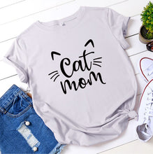 Load image into Gallery viewer, Cat Mom 100%Cotton T-shirt Cute 90s Fur Mama Tshirt Funny Women Short Sleeve Graphic Cat Lover Tee Shirt Top Kawaii Clothes
