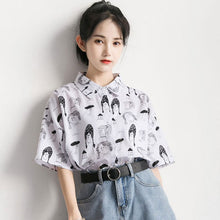 Load image into Gallery viewer, XEJ Chiffon Blouse Women 2021 Women&#39;s Summer Tunic Vintage Clothes Female Hawaiian Shirt with Short Sleeve Harajuku Top Women
